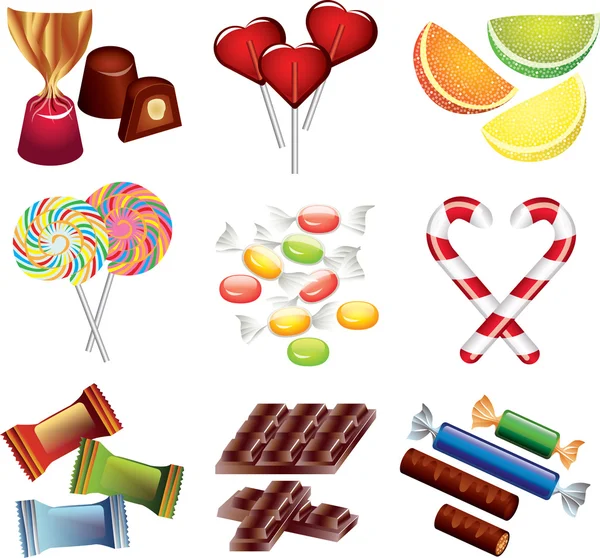 Candies photo-realistic set — Stock Vector