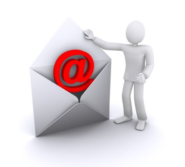 e-posta zarf olan adam