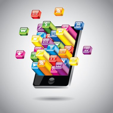 renkli apps ile dokunmatik ekran smartphone