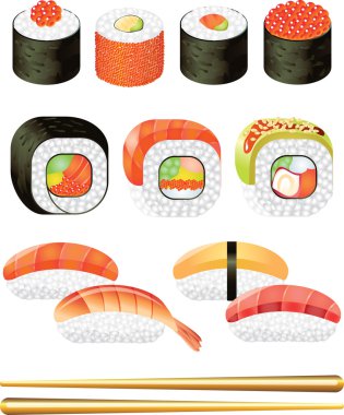 Sushi foto-gerçekçi seti