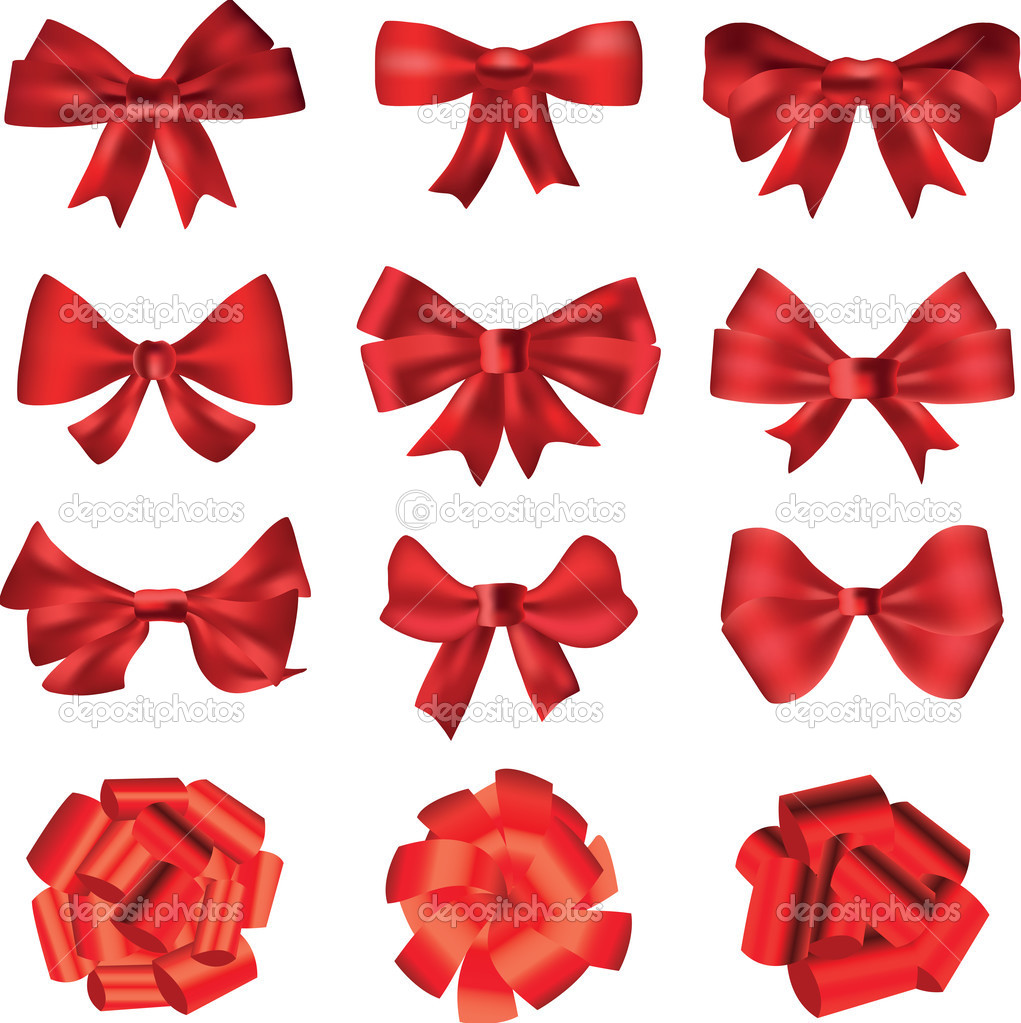 red bows for decoration or gifts