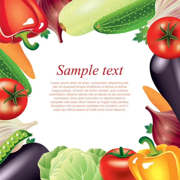Légumes cadre vecteur arrière-plan — Image vectorielle