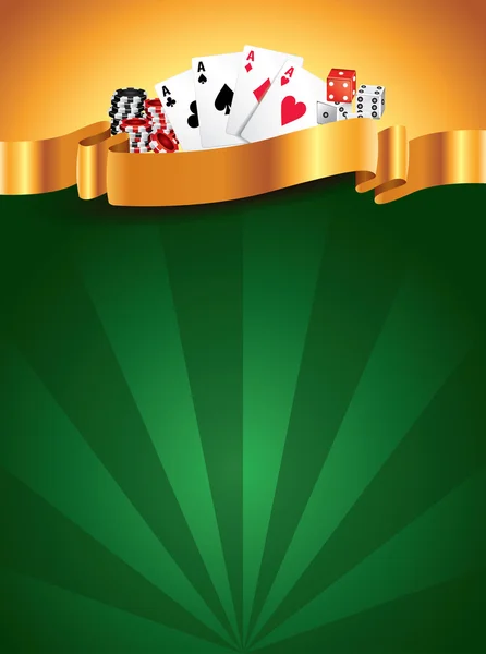 Casino green luxury vertical background — Stock Vector