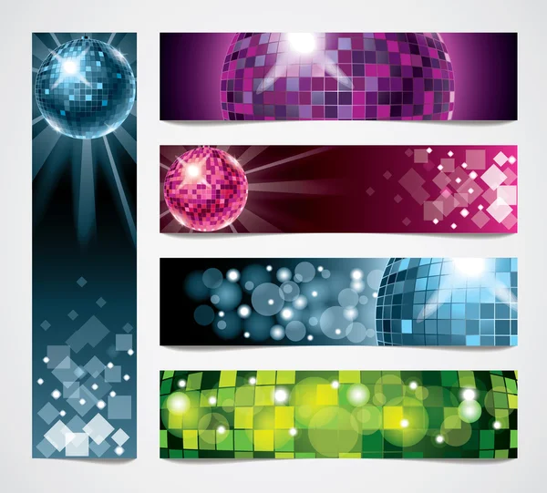 Disco vector banners set — Stockvector