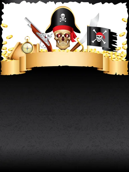 Piraten en schatten vector achtergrond — Stockvector