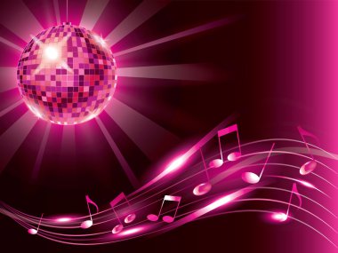 disko topu ve notlar müzik arka plan