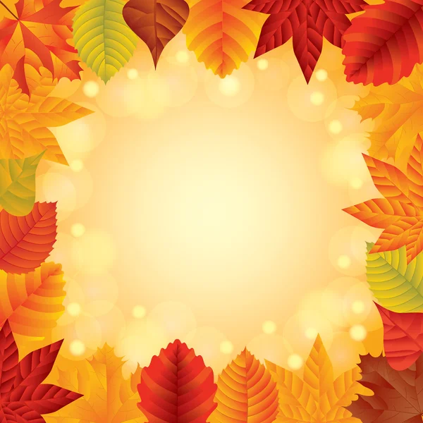 Őszi levelek vektor keret — Stock Vector