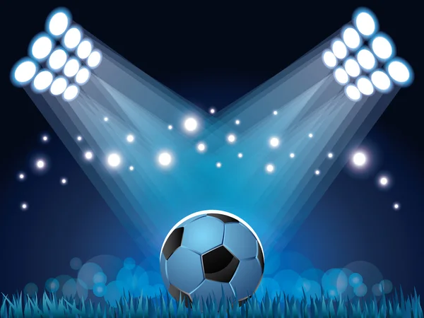 Stadion światła i tle piłka piłka nożna — Wektor stockowy