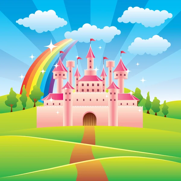 Fairy tale castle vector illustration — Stock Vector