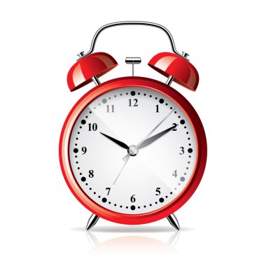 Beyaz vektör izole kırmızı alarm saati