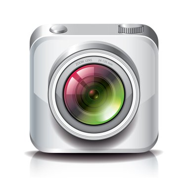 beyaz fotoğraf kamera simgesi için apps