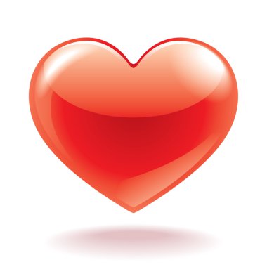 beyaz izole kırmızı kalp