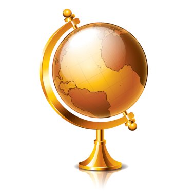 retro globe izole beyaz vektör