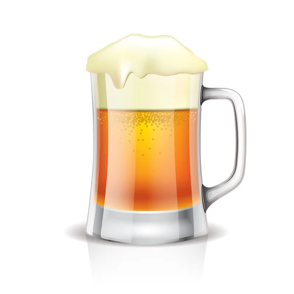 Tasse à bière isolée sur blanc — Image vectorielle