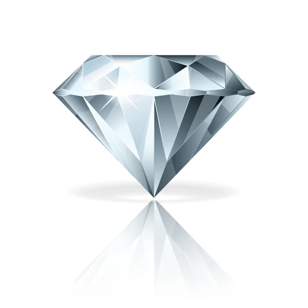 Diamant isolé sur illustration vectorielle blanche — Image vectorielle