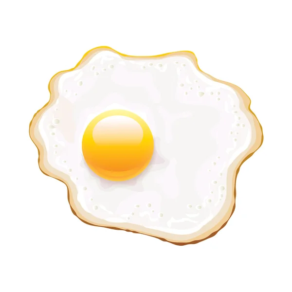 Fried egg isolated on white vector — Stock Vector