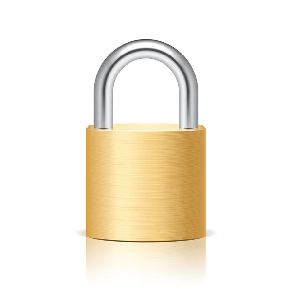 Metal padlock isolated on white vector — Stock Vector