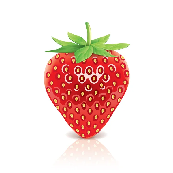 Strawberry diisolasi pada vektor putih - Stok Vektor