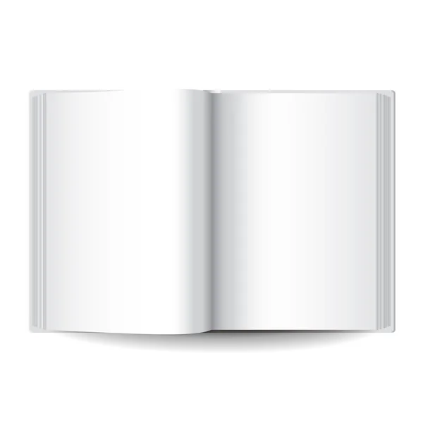 Bianco aperto libro vettore isolato — Vettoriale Stock