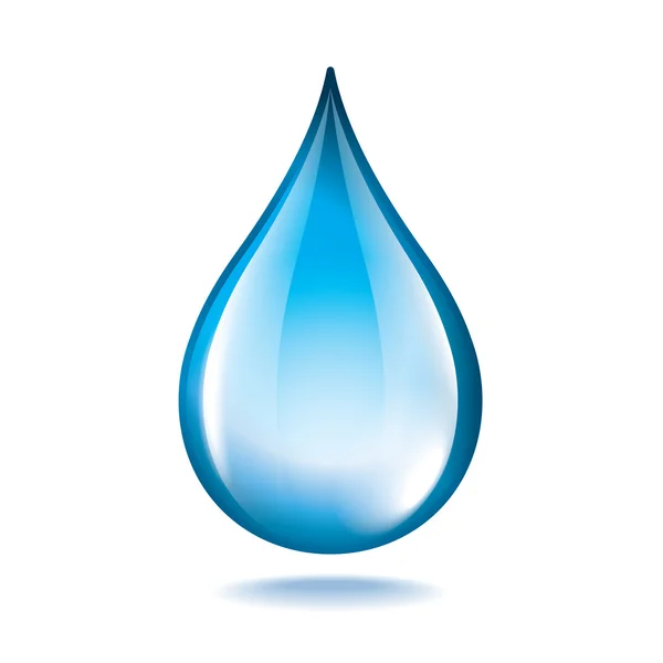 Gota de agua aislada en vector blanco — Vector de stock