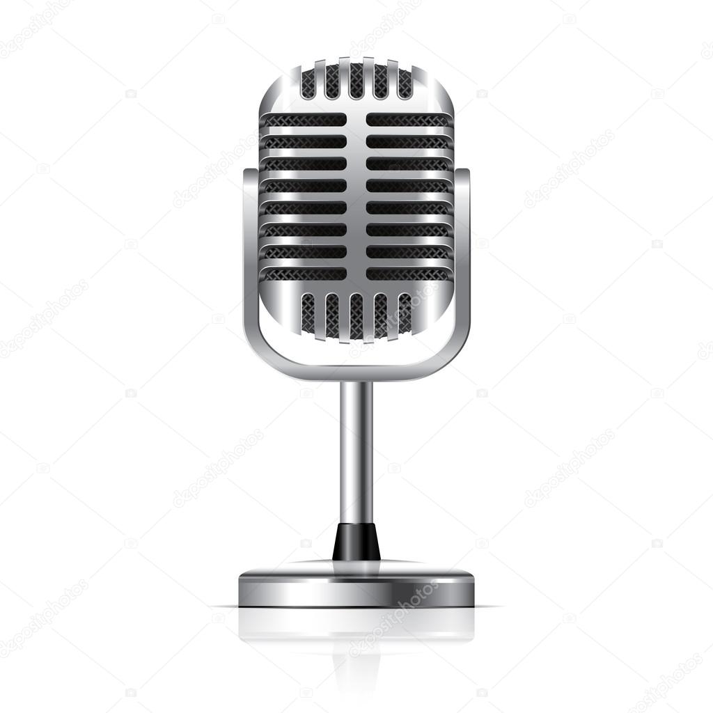 Retro microphone vector illustration