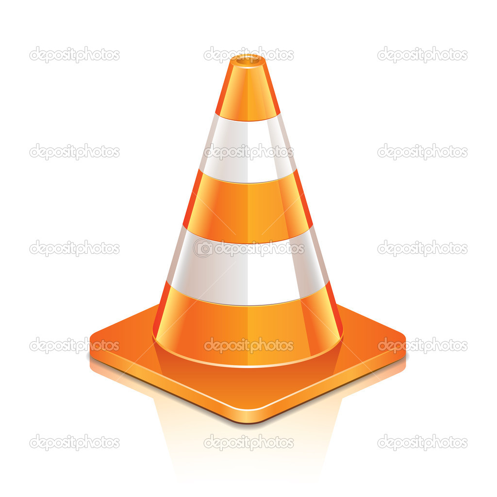 Road cone isolated on white