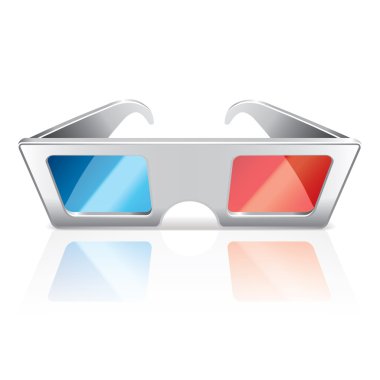 3d gözlük izole beyaz vektör