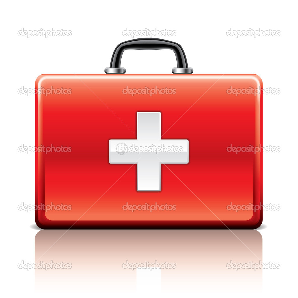 First aid kit isolated on white vector