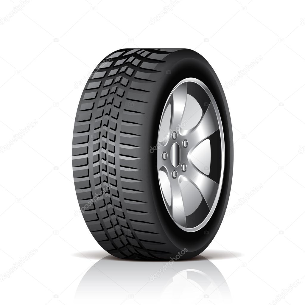 Car tire isolated on white vector