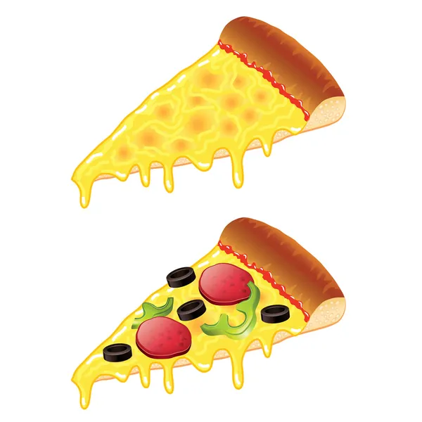 Rebanadas de pizza vector ilustración — Vector de stock