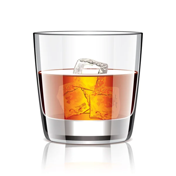 Vaso de ilustración de vector de whisky — Vector de stock