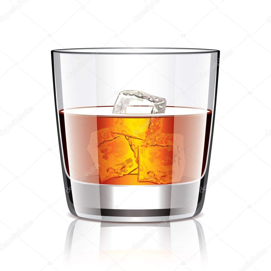 Glass of whiskey vector illustration Stock Vector Image by