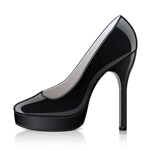 Chaussure noire talons hauts illustration vectorielle — Image vectorielle