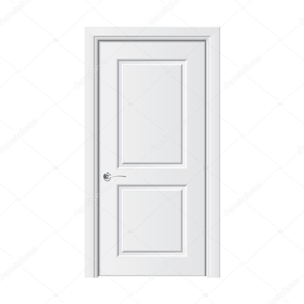 White door vector illustration