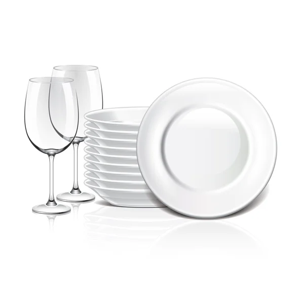 Illustration vectorielle de vaisselle blanche — Image vectorielle