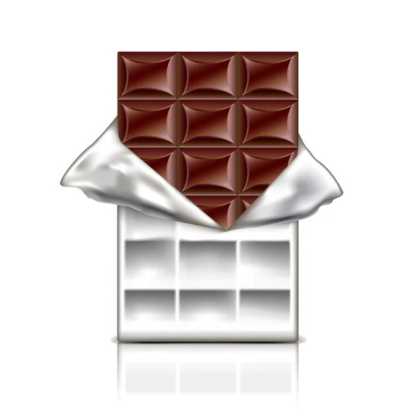 Barre de chocolat en feuille vectorielle illustration — Image vectorielle