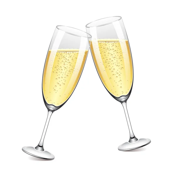 Twee champagneglazen vector illustratie — Stockvector