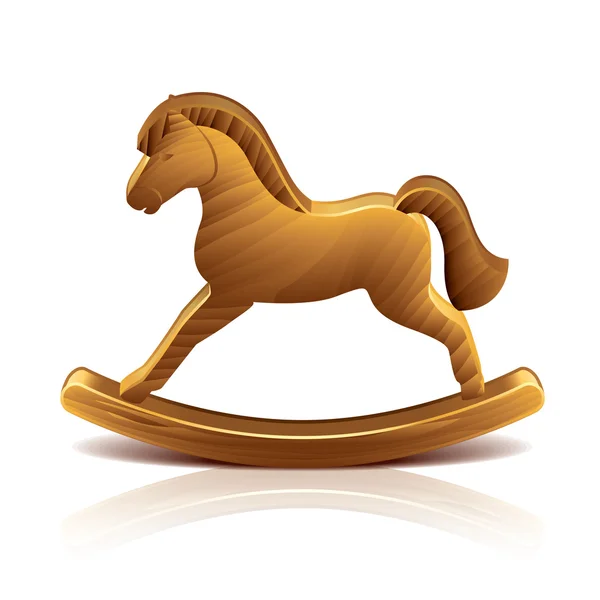 Legno cavallo a dondolo vettoriale illustrazione — Vettoriale Stock
