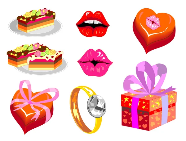 Set of isolated images for Valentine's Day — Stock Vector