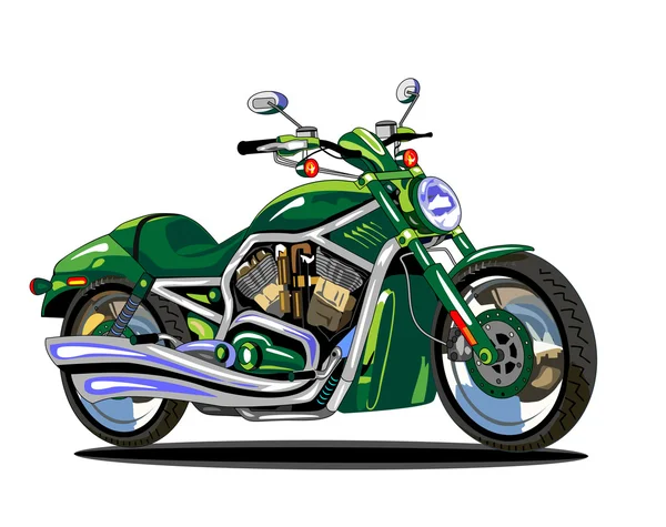 Vector isolated green motorcycle — Stock Vector