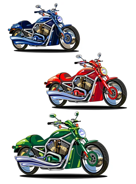 Set di bici isolate (verde, blu e rosso) ) — Vettoriale Stock
