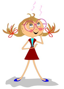 Gözlüklü neşeli zeki kız