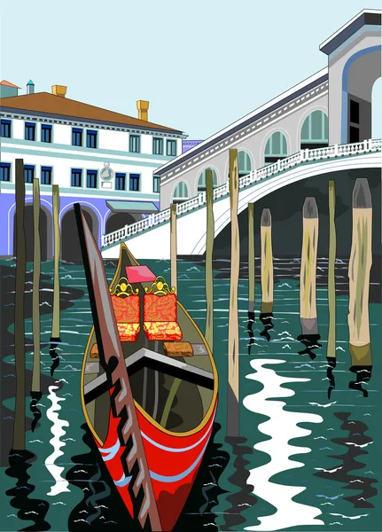 Immagine vettoriale del Ponte di Rialto a Venezia — Vettoriale Stock