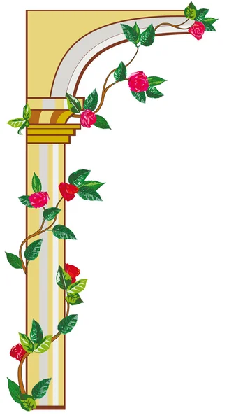 Винтажная арка с цветами — стоковый вектор
