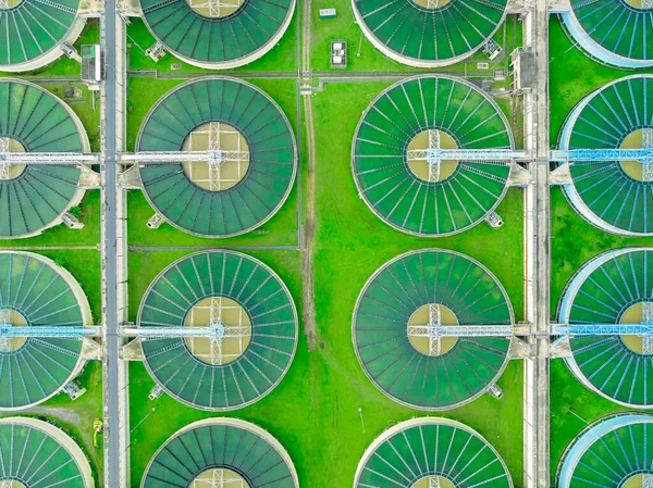 Aerial View Sewage Treatment Plant Downtown — Stockfoto