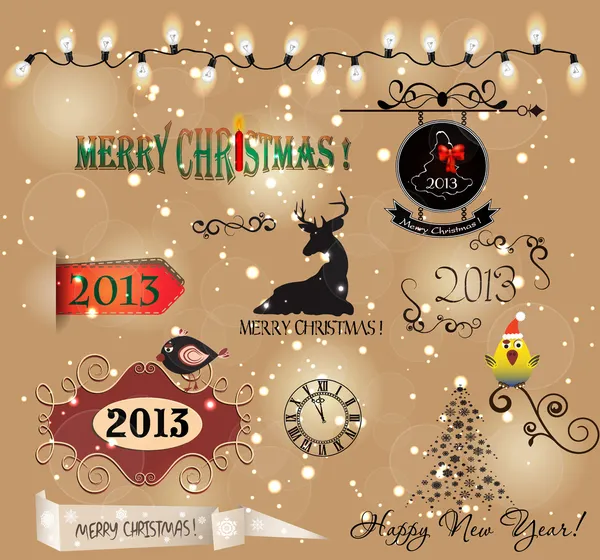 Collection de décoration de Noël — Image vectorielle