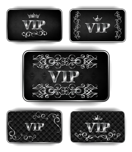 Elegant platinum VIP cards — Stock Vector