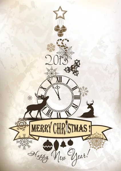 メリー クリスマス ツリーの設計 — ストックベクタ