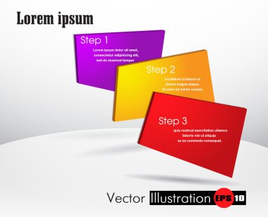 plantilla Vector numeradas coloridos carteles con lugar para texto