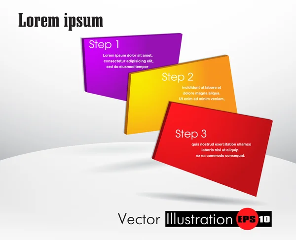 Vektor sablon számozott színes banner helyet, a szöveg — Stock Vector